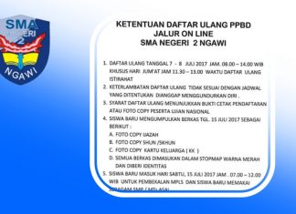 Ketentuan Daftar Ulang Siswa Baru 2017/2018