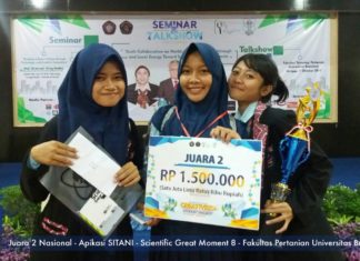 Juara 2 Scientific Great Moment 8 dengan Aplikasi SITANI