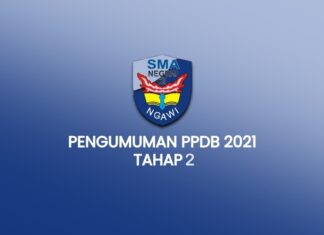 Pengumuman PPDB SMAN 2 Ngawi Tahun 2021 Tahap 2