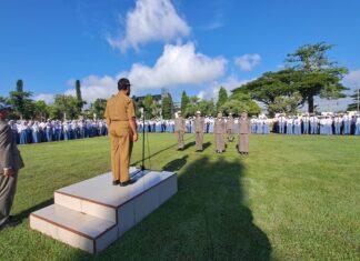 Pengukuhan Brevet Angkatan 1 SMA Negeri 2 Ngawi Taruna Indonesia 2023