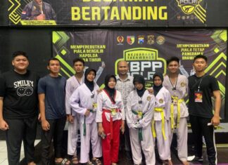 Taekwondo Cendrawasih Smada Borong Medali Emas dan Perak di Kejuaraan KBPP Polri Jatim Cup I