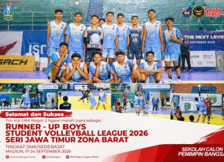 Tampil Mengesankan, Tim Voli Putra SmadaNgawi Sabet Gelar Runner-Up SVL 2026 Zona Barat